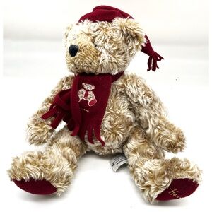 Harrods Christmas Bear w/ Scarf Plush Teddy Huge 12” sitting